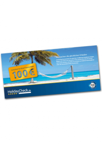 HolidayCheck 100 Euro Gutschein HolidayCheck 100 Euro Gutschein