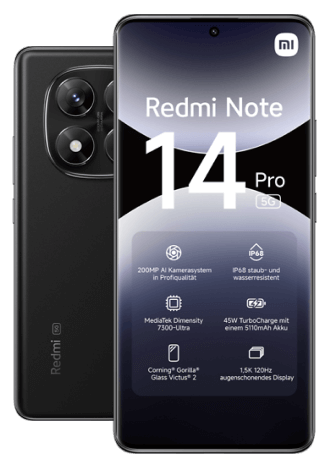 Xiaomi Redmi Note 14 Pro 5G 256 GB Midnight Black