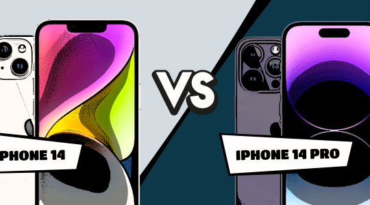 iPhone 14 vs. iPhone 14 Pro im Comic-Stil gegenübergestellt