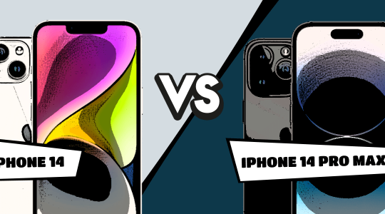 iPhone 14 vs. iPhone 14 Pro Max im Comic-Stil gegenübergestellt