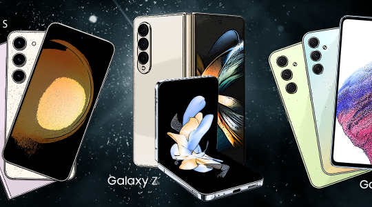 Samsung-Handyvergleich: Die Grafik zeigt Modelle der Galaxy-Serien S, Z und A.