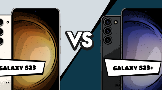 Samsung Galaxy S23 vs. Galaxy S23+ im Comic-Stil gegenübergestellt
