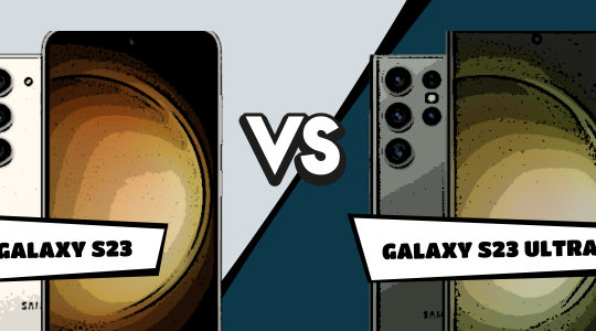 Samsung Galaxy S23 vs. Galaxy S23 Ultra im Comic-Stil gegenübergestellt