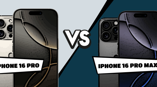 iPhone 16 Pro vs. iPhone 16 Pro Max im Comic-Stil gegenübergestellt