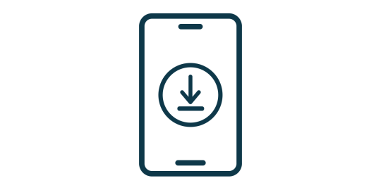 Icon: Download-Symbol auf Display