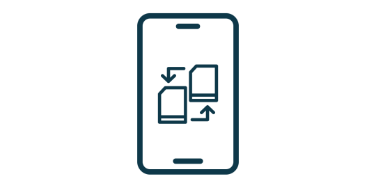 Icon SIM-Karten-Tausch auf Smartphone