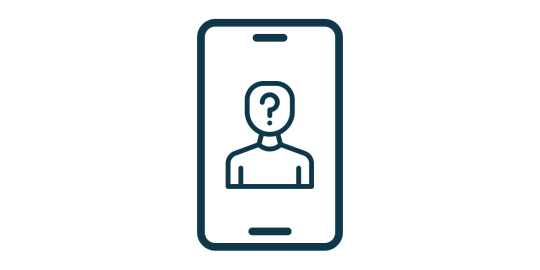 Icon Identitätstäuschung auf Smartphone
