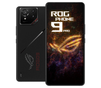 Vor- und Rückseite des ASUS ROG Phone 9 Pro in der Farbe schwarz