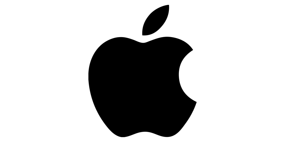 Apple-Logo auf weißem Hintergrund