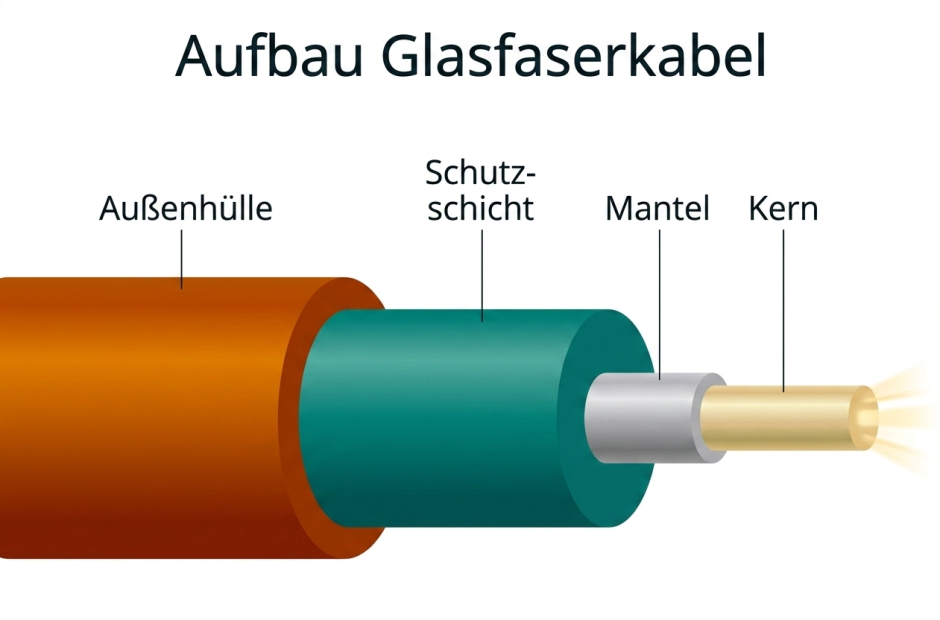 Aufbau Glasfaser
