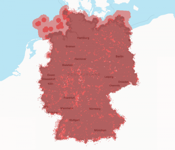 Netzabdeckungskarte Vodafone