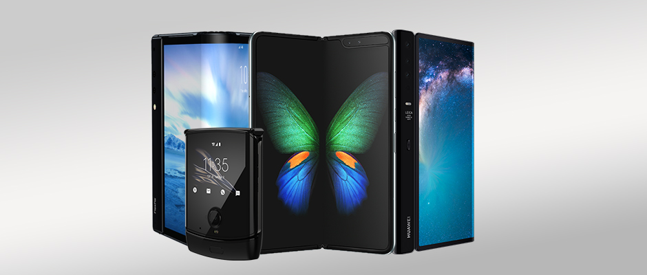 falthandy Die Foldables sind im Anmarsch: Huawei Mate X, Motorola razr, Samsung Galaxy Fold und Royole FlexPai.