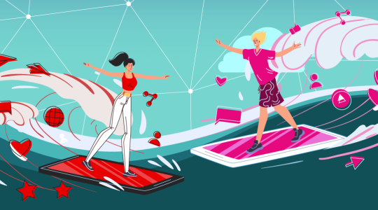 Zwei Nutzer surfen auf Smartphones. Es geht um die Frage, ist ein Handytarif von Telekom oder Vodafone besser.