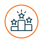 Icon für den Bereich Performance, dargestellt als ein Podium.