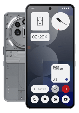 Vor- und Rückseite des Nothing Phone (3a) Pro
