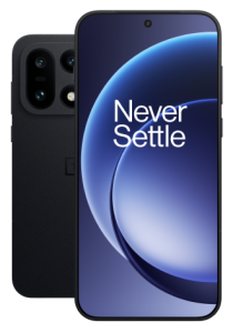 Vor- und Rückseite des OnePlus 15 in der Farbe schwarz