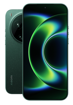 Vor- und Rückseite des Xiaomi 17 Ultra in der Farbe Starlit Grün