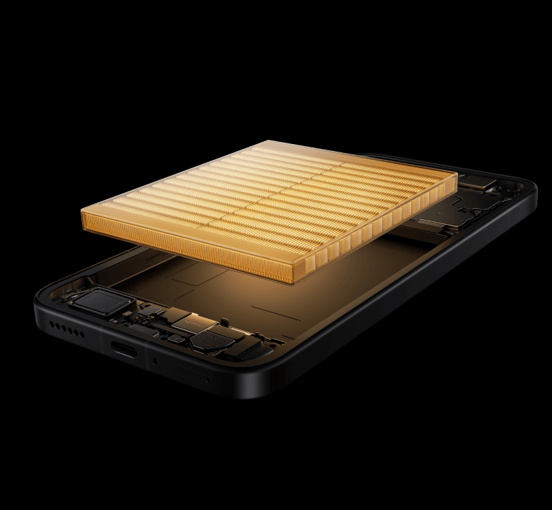 Leuchtender Akku des Xiaomi 15T Pro