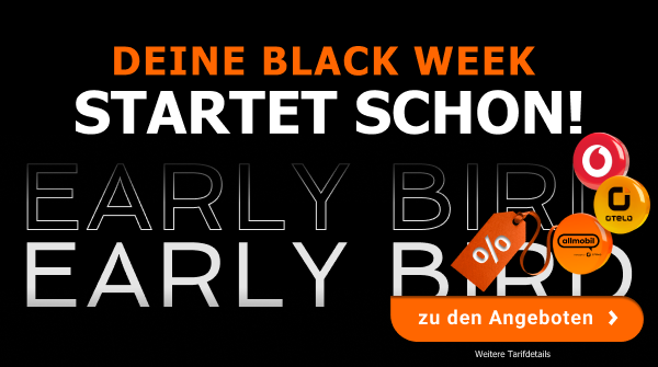 Deine Black Week startet schon  mit tollen Angeboten von Vodafone, otelo und allmobil!