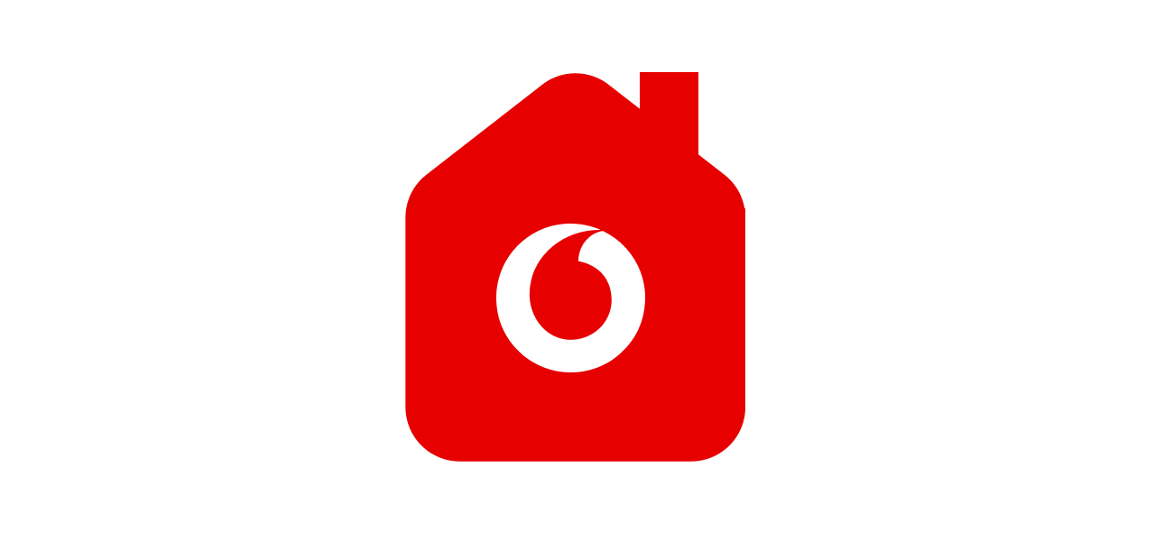 Vodafone Logo in einem Haus das zu den Vodafone GigaZuhause Tarifen führt