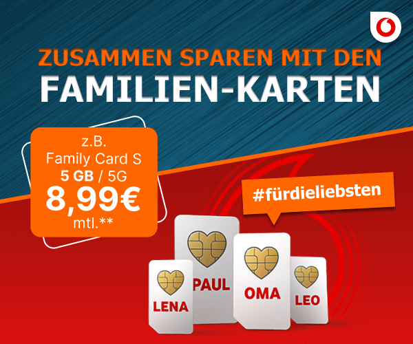 Die neuen Familien-Karten von Vodafone