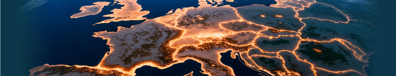 Karte von Europa mit hervorgehobener Aufschrift 