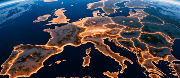 Karte von Europa mit hervorgehobener Aufschrift