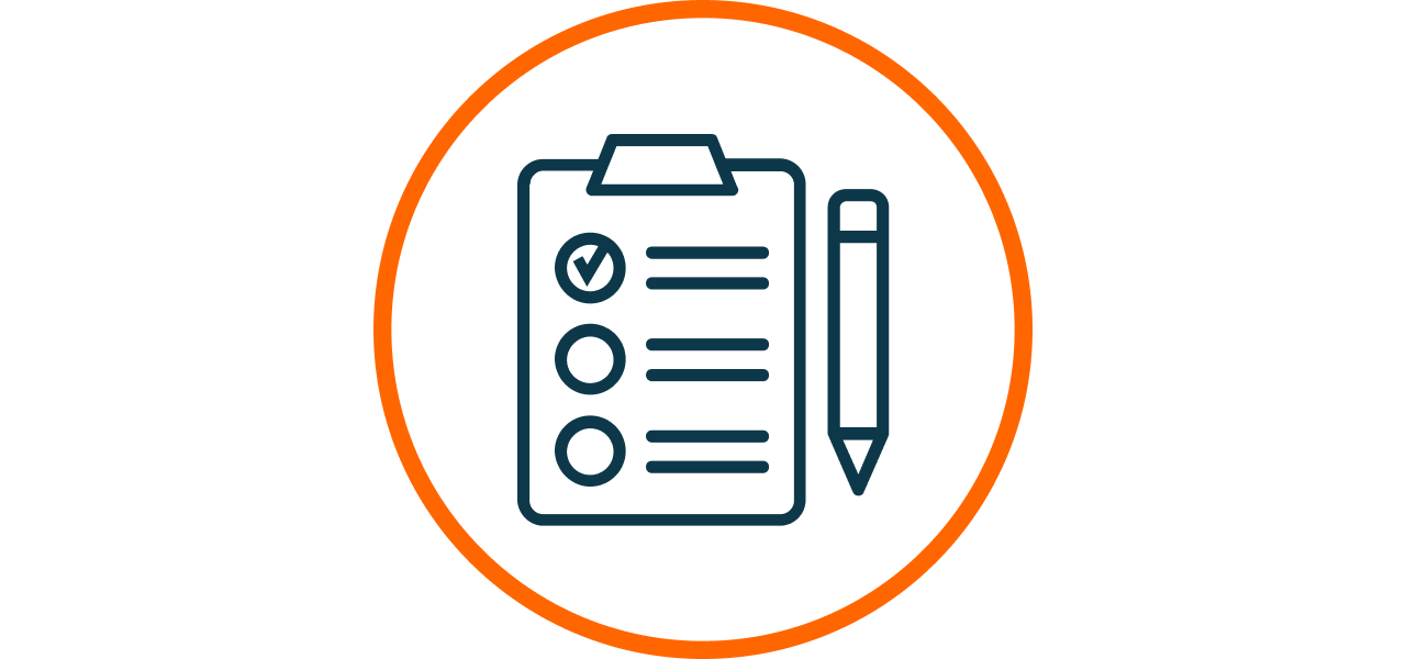 Icon mit Klemmbrett und Stift