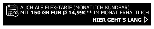 allmobil Flex XL mit 150 GB Datenvolumen fr eff. 14,99 Euro im Monat.