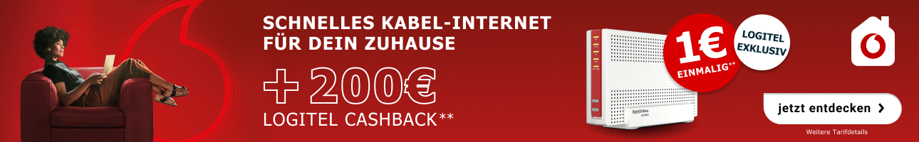 Schnelles Kabel-Internet f�r Dein Zuhause! Jetzt mit 200� LogiTel Cashback und einem Fritz! Router f�r 1� einmalig.
