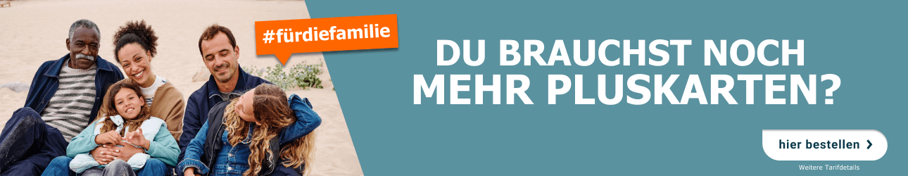 Du brauchst noch mehr Pluskarten? Spare mit Deinen Liebsten und hole dir weitere Simkarten der Telekom.