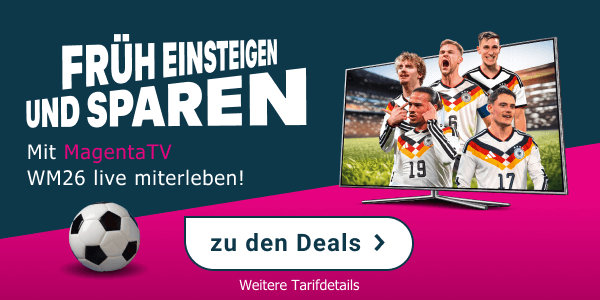 Alle Spiele der Fu�ball-Weltmeisterschaft sehen und kein Tor verpassen � mit MagentaTV Smart schon f�r durchschnittlich 4,63 � im Monat, inklusive 15 � LogiTel Cashback!  