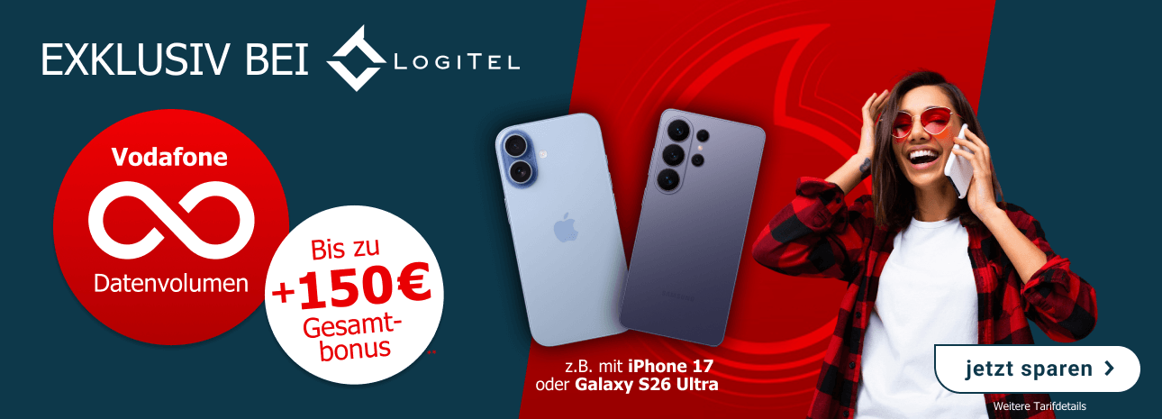 Jetzt unbegrenztem Datenvolumen und +150 � Gesamtbonus. Top Deals z.B. mit dem iPhone 17 oder Samsung Galaxy S26 Ultra.