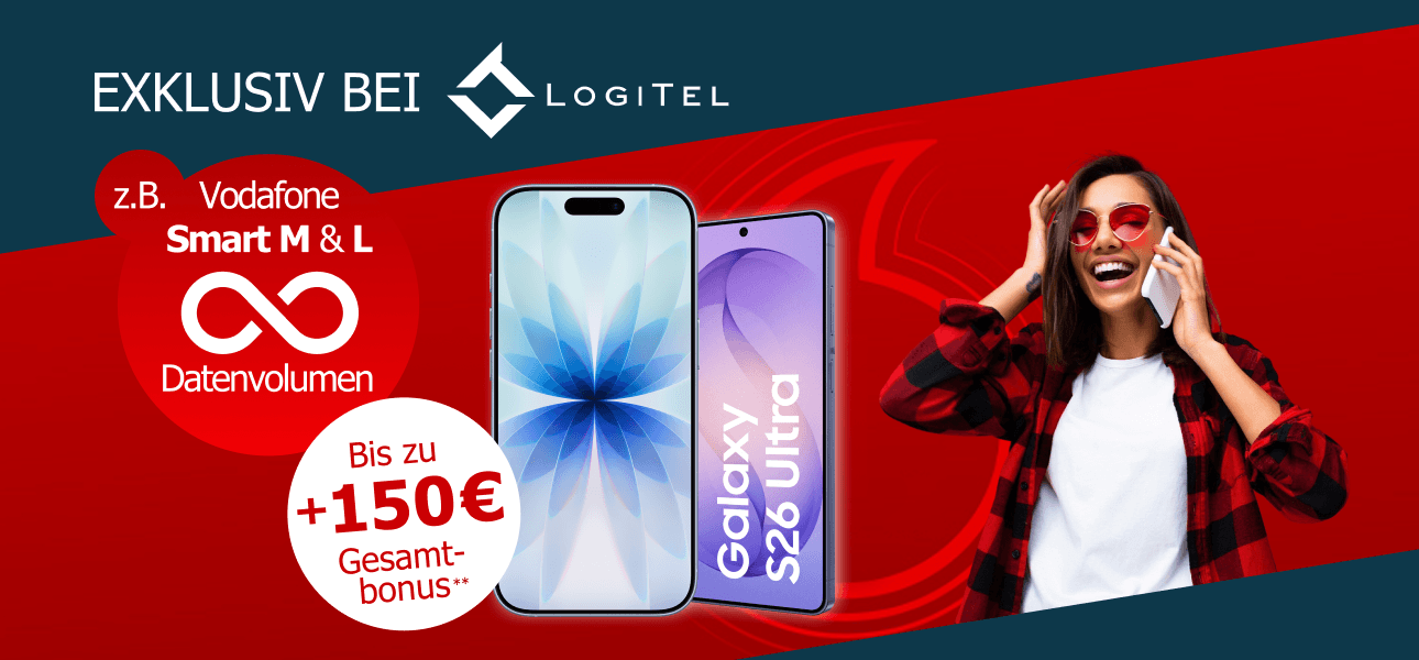 Unbegrenzte Daten im Vodafone Netzt auf den Smart M & L, mit bis zu 150� gesamt Bonus! 