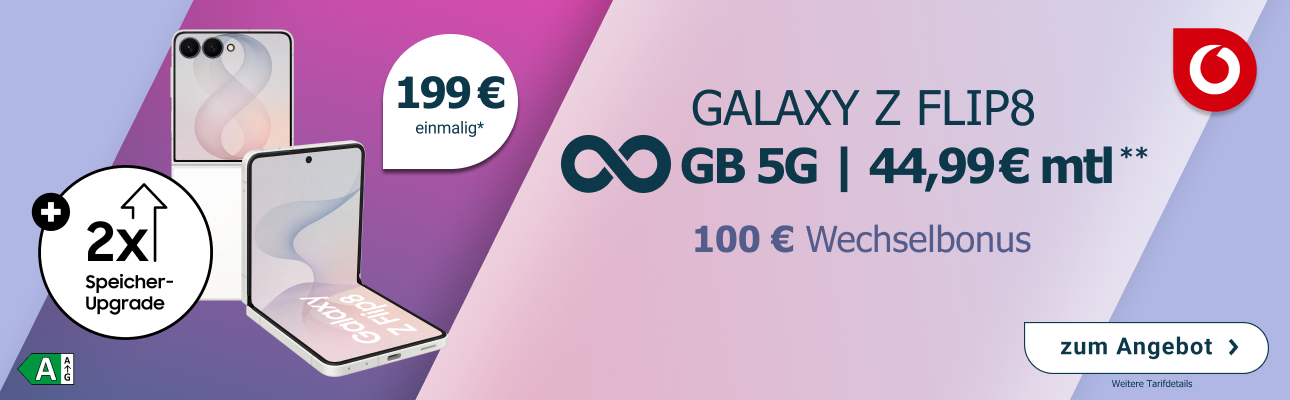 Samsung Galaxy Z Flip8 im besten Vodafone Netz