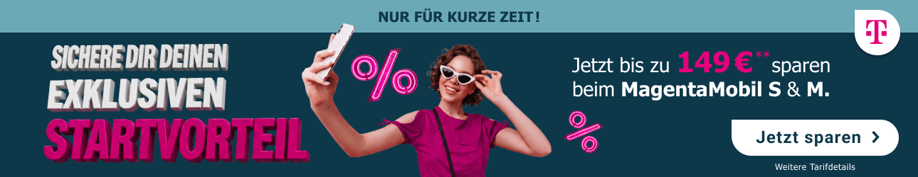 Dein Telekom Startvorteil wartet auf Dich Jetzt Telekom Aktionstarif abschließen und bis zu 149,85 € Startvorteil erhalten!