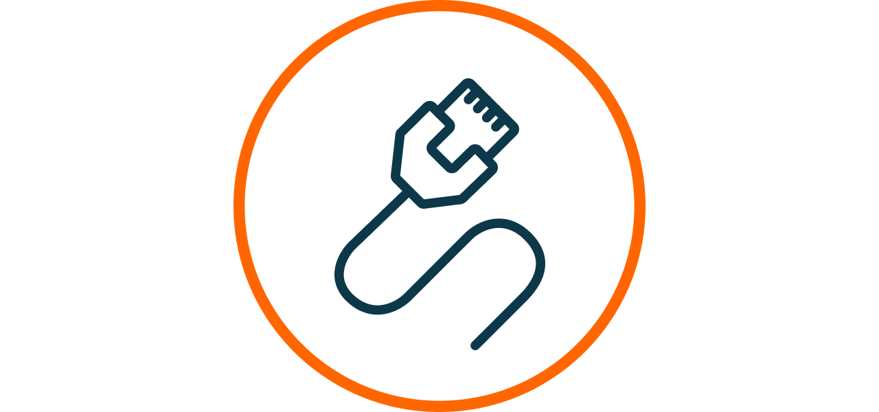Kabel Icon mit Link zu allen Kabelinternettarifen
