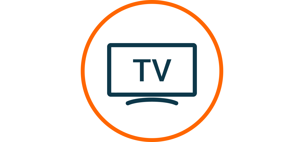 TV Symbol mit Verlinkung zu Internettarifen mit TV