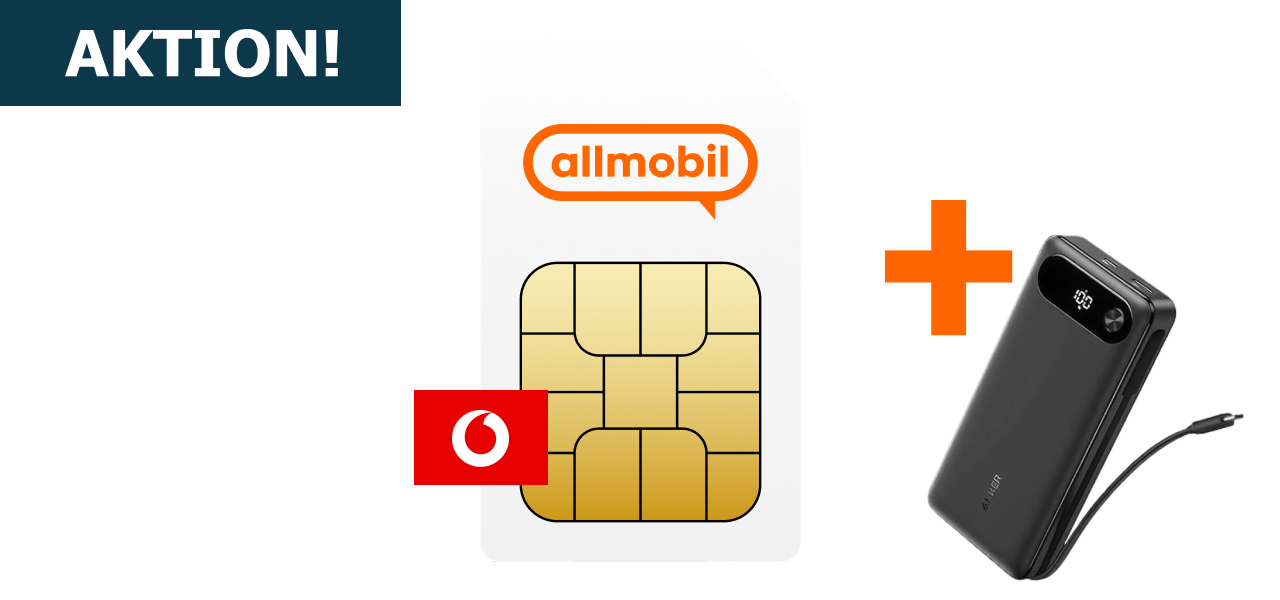 Die allmobil Allnet Flat Pro mit 45 GB Datenvolumen für 7,99€ im Monat und durchschnittlich nur 7,36€.
