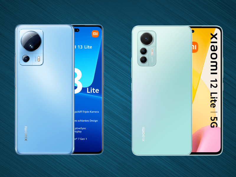 Im Vergleich sind das Xiaomi 13 Lite und das Xiaomi 12 Lite zu sehen.
