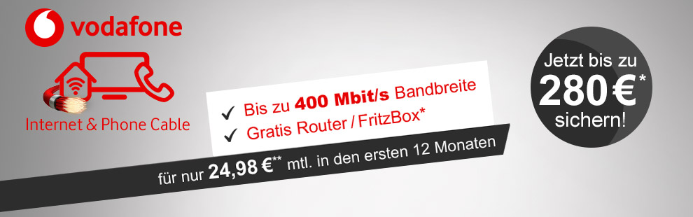 Vodafone DSL und Cable Tarife