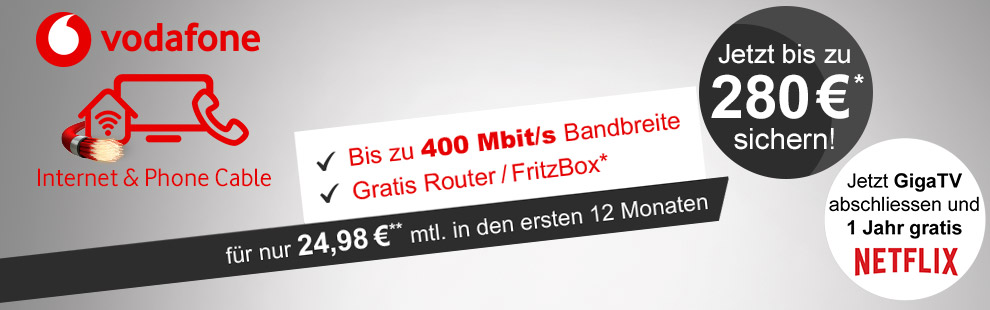 Vodafone DSL und Cable Tarife