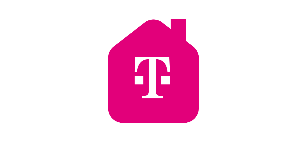 Telekom Logo in einem Haus das zu den Magenta zuhause Tarifen führt